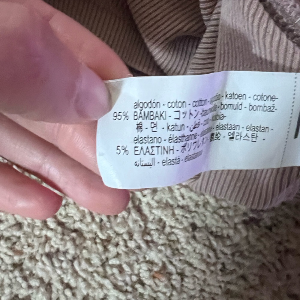 Zara Long-Sleeve Ribbed Crewneck Top - Blush Pink - Picture 5 of 5